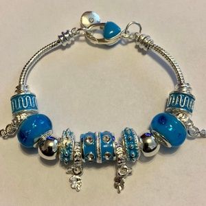 Crystal Charm Silver Color Bracelets & Bangles